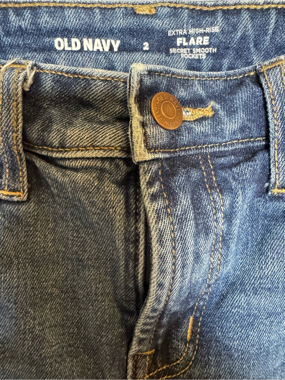 Old Navy Extra High Rise Flare Jeans 2 - Picture 3 of 4